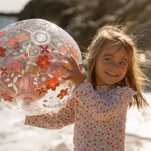 Ballon de plage 3D - Pink Flowers