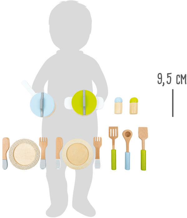 Kit couverts et casseroles en bois