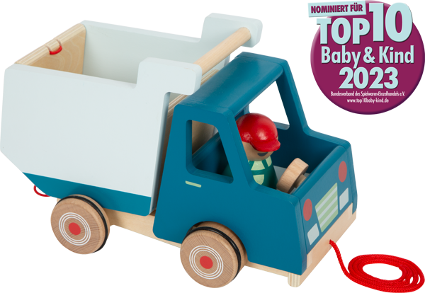 Véhicule à tirer camion benne en bois