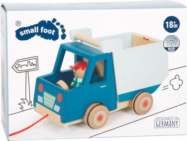 Véhicule à tirer camion benne en bois