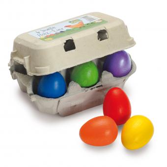 Œufs en bois colorés
