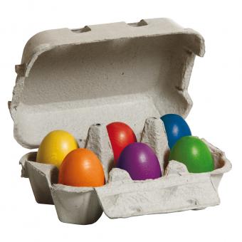 Œufs en bois colorés