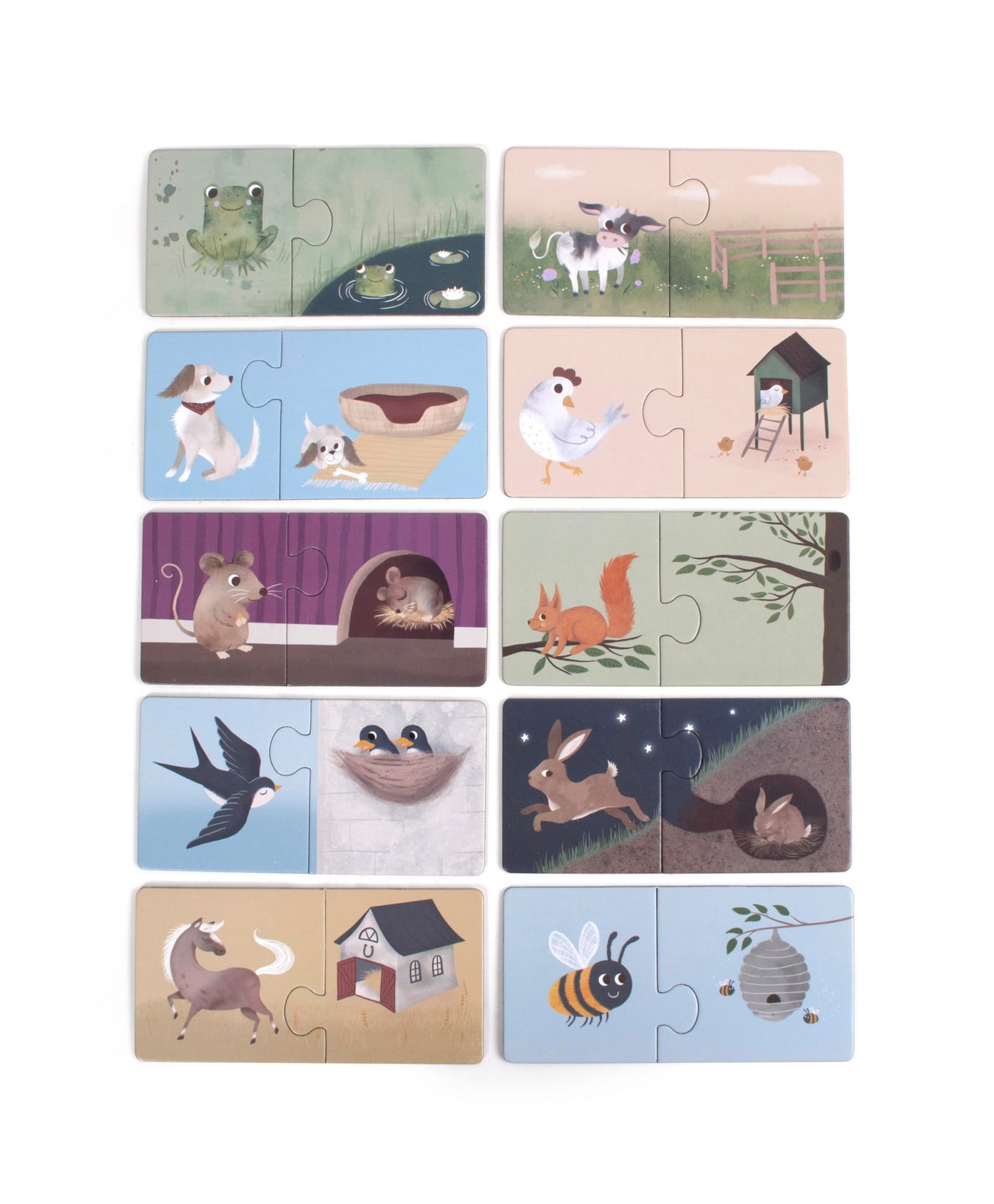 Puzzle "Retrouve ma maison" - animaux de la ferme