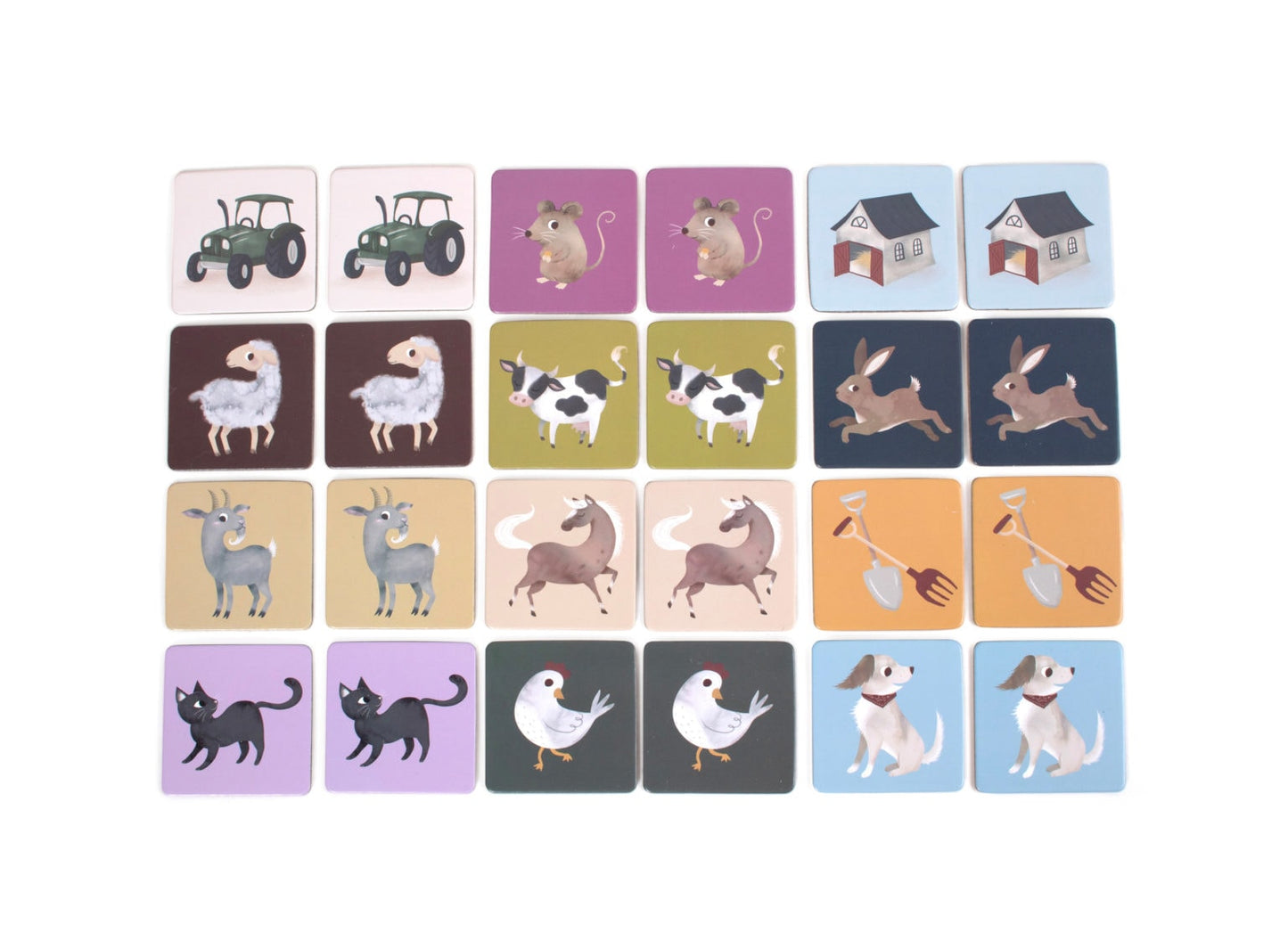 Jeu de mémoire - Animaux de la ferme