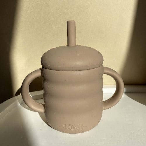 Gobelet paille enfant - 160ml - Beige