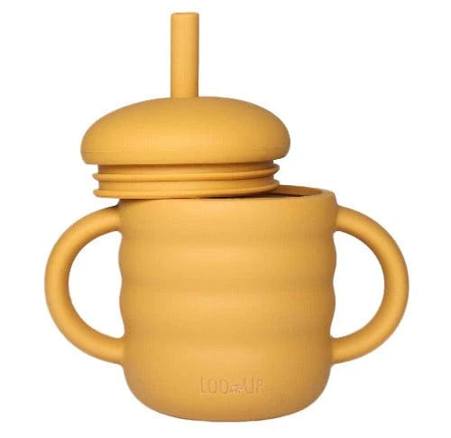 Gobelet avec paille - 160 ml - Jaune