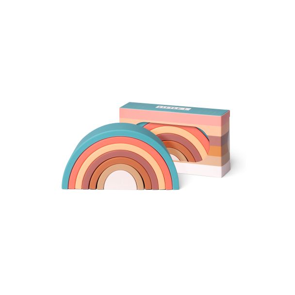 Jouet arc en ciel empilable en silicone