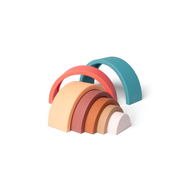 Jouet arc en ciel empilable en silicone
