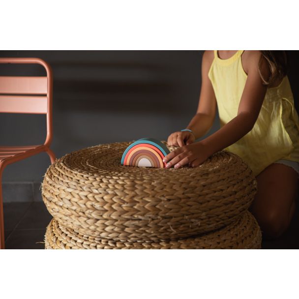 Jouet arc en ciel empilable en silicone