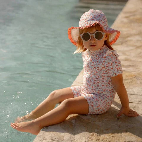 Lunettes de soleil pour enfants rondes avec fleurs