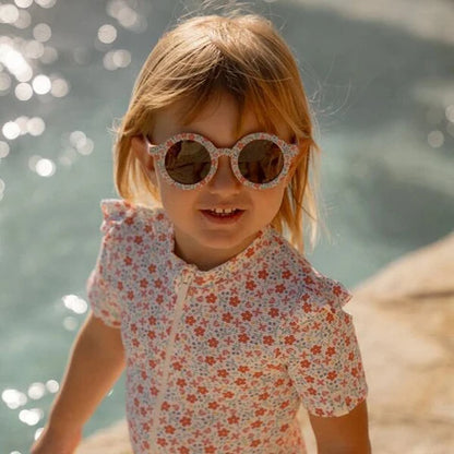 Lunettes de soleil pour enfants rondes avec fleurs