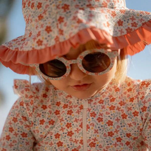 Lunettes de soleil pour enfants rondes avec fleurs