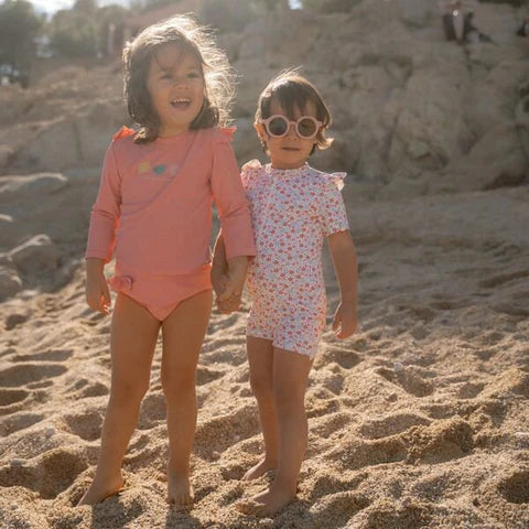 Lunettes de soleil pour enfants rondes avec fleurs