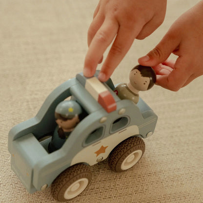 Voiture de police en bois – Bleu – Essentials