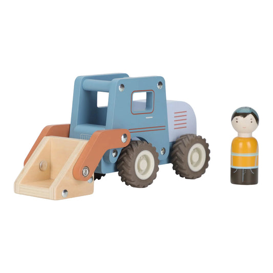 Bulldozer en bois – Bleu – Essentials