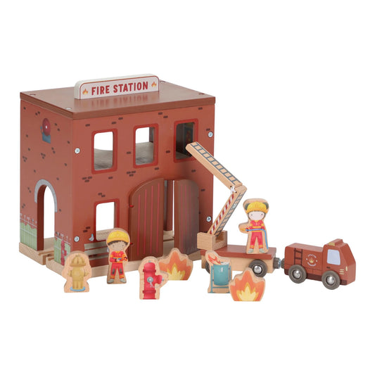 Caserne de pompiers en bois – Rouge – Essentials