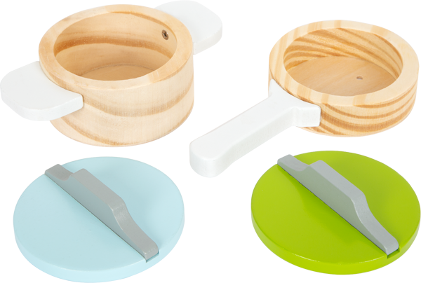 Kit couverts et casseroles en bois