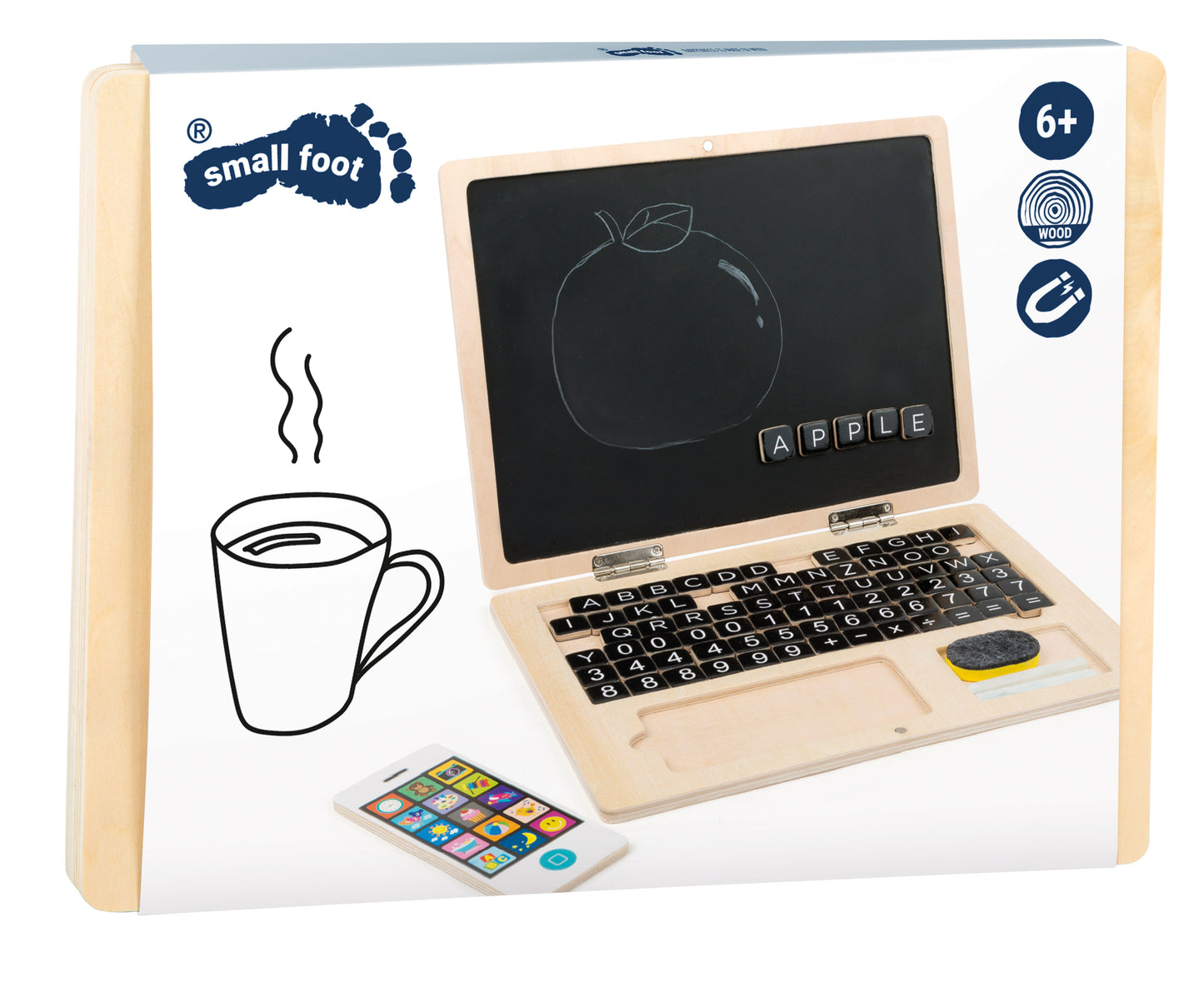 Ordinateur portable en bois avec tableau aimanté