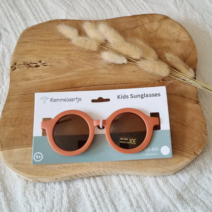 Lunettes de soleil rondes UV400 pour bébés et enfants Rouille