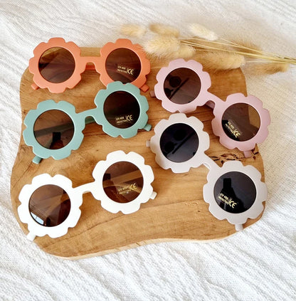 Lunettes de soleil pour bébés et enfants UV400 Flower Vieux rose