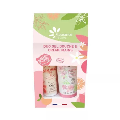 Coffret Duo gel douche et crème mains rose