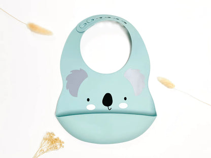 Pack repas en forme de Baleine + bavoir animaux + verre à paille pour enfant Bleu