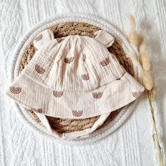 Chapeau de soleil hydrophile pour bébé - Beige / Arc en ciel