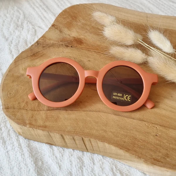 Lunettes de soleil rondes UV400 pour bébés et enfants Rouille