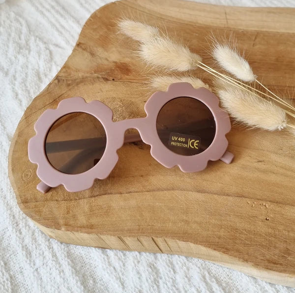 Lunettes de soleil pour bébés et enfants UV400 Flower Vieux rose