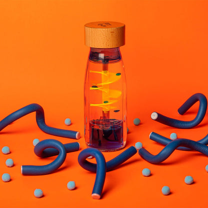Bouteille sensorielle spirale bleue