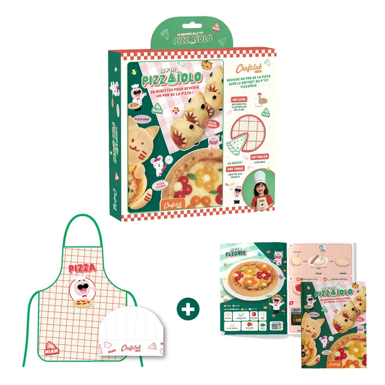 Coffret Kids : Le Pizzaiolo et le tablier pizza Chefclub Kids