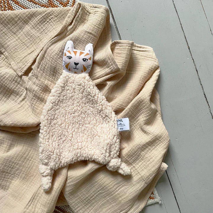 Doudou chat teddy beige