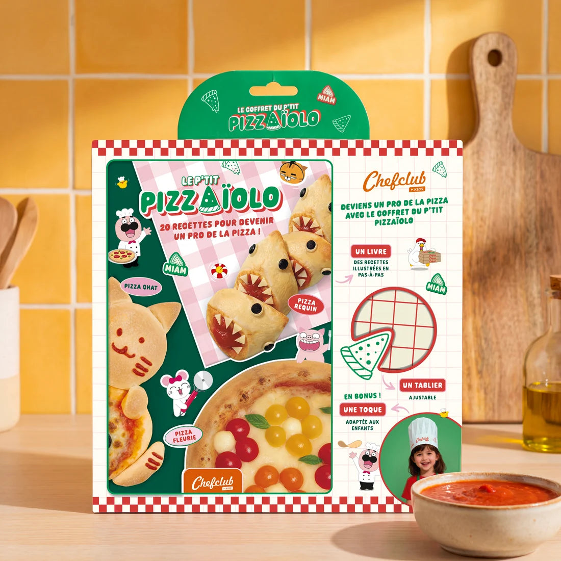Coffret Kids : Le Pizzaiolo et le tablier pizza Chefclub Kids