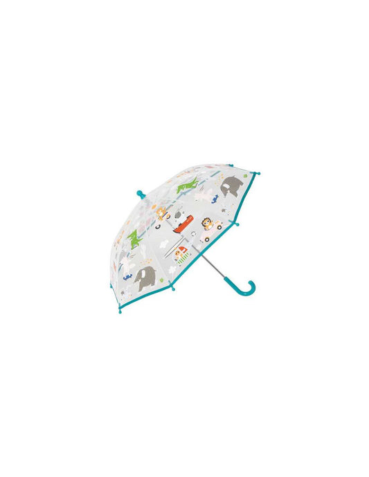 Parapluie animaux et transports transparent et magique
